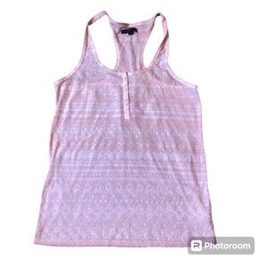 American Eagle Tank Top Pink and White Size Large